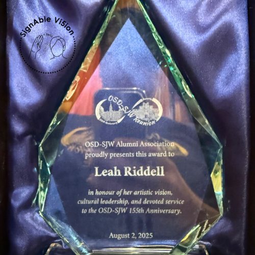 SignAble Vi5ion-Leah Riddell (15) OSD-SJW Alumni Association award for artistic vision